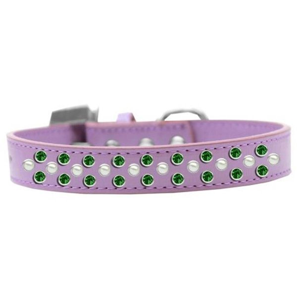 Unconditional Love Sprinkles Pearl & Emerald Green Crystals Dog CollarLavender Size 14 UN847398